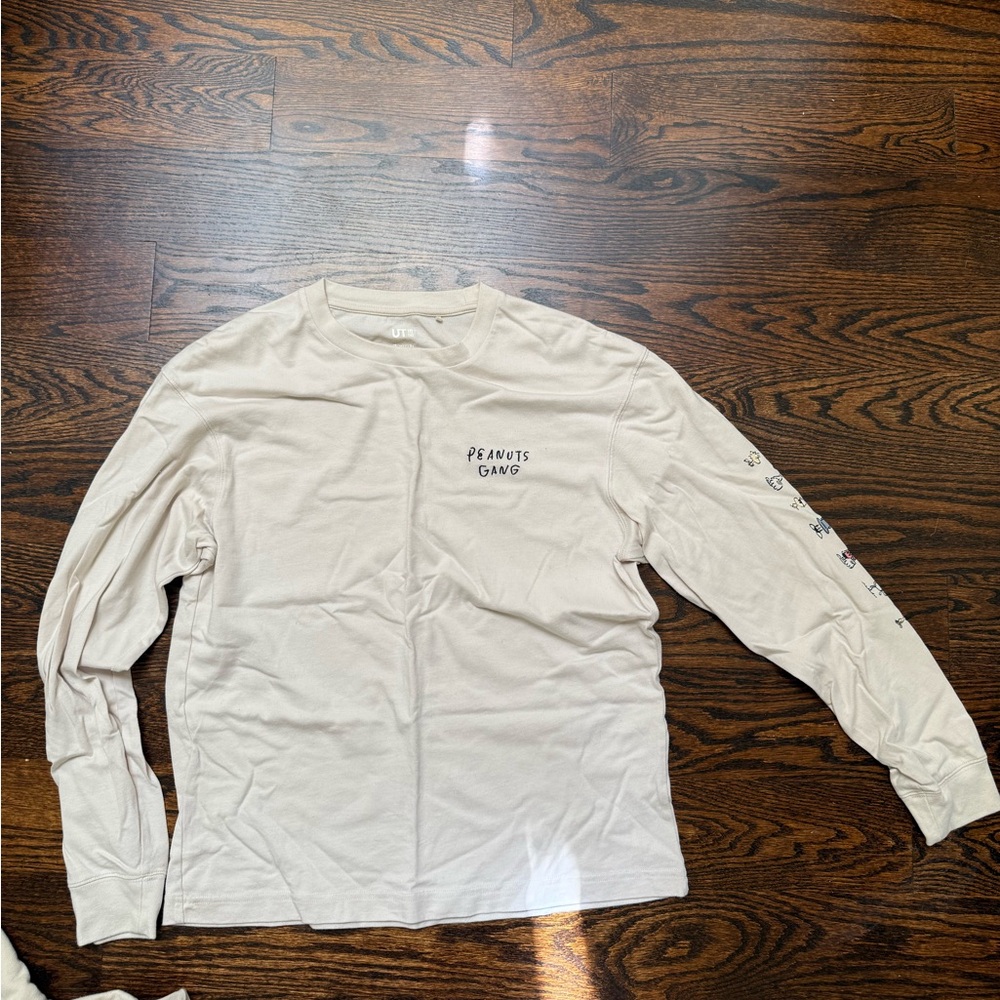 Uniqlo Peanuts Yu Nagaba Beige Long Sleeve Tee